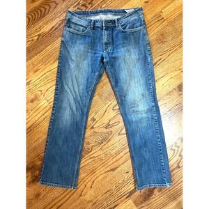 Buffalo David Bitton Mens Straight Stretch Jeans 34x32 Blue Denim